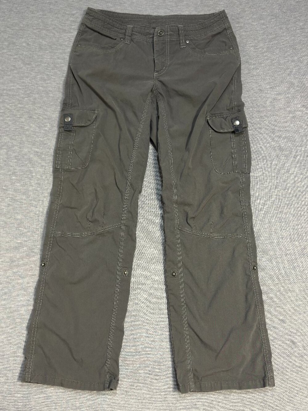 Kuhl Splash Roll Up Pant Women 8 Gray Short Stretch Cargo Pocket Hiking Outdoor